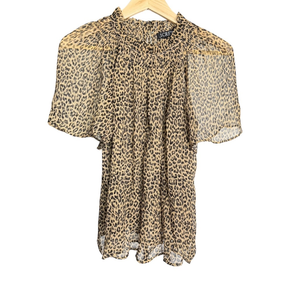 J.Crew Leopard Print Short Sleeve Blouse‎